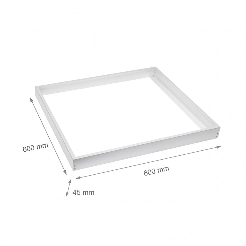 Spectrum overflademonteringsramme til ALGINE LINE og ALGINE PREMIUM 600x600mm LED paneler, Hvid