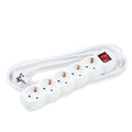 Technik 5-vejs forlængerledning Hvid med kontakt, 1.5m 1.5mm² kobberkabel, 16A Maks 3500W