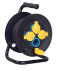 Technik cable reel 25m H07RN-F 3x1.5mm² 16A IP44 with 4 EU sockets and switch for indoor and outdoor use