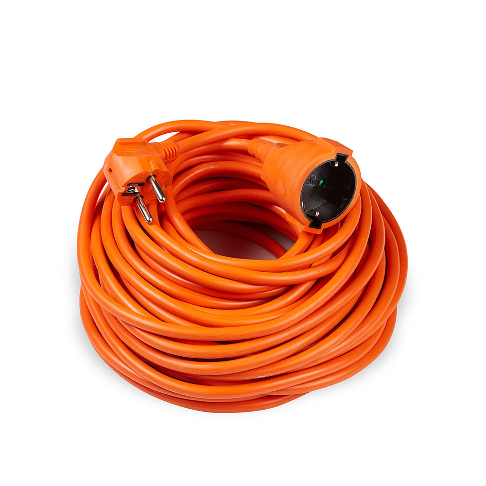 Technik forlængerledning 20m 3x1.5mm² 16A 250V orange indendørs udendørs EU-stik