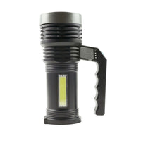 Technik håndholdt projektør C20 XPE+COB LED 300 lumen genopladelig 18650 batteri USB IPX2 Hvid