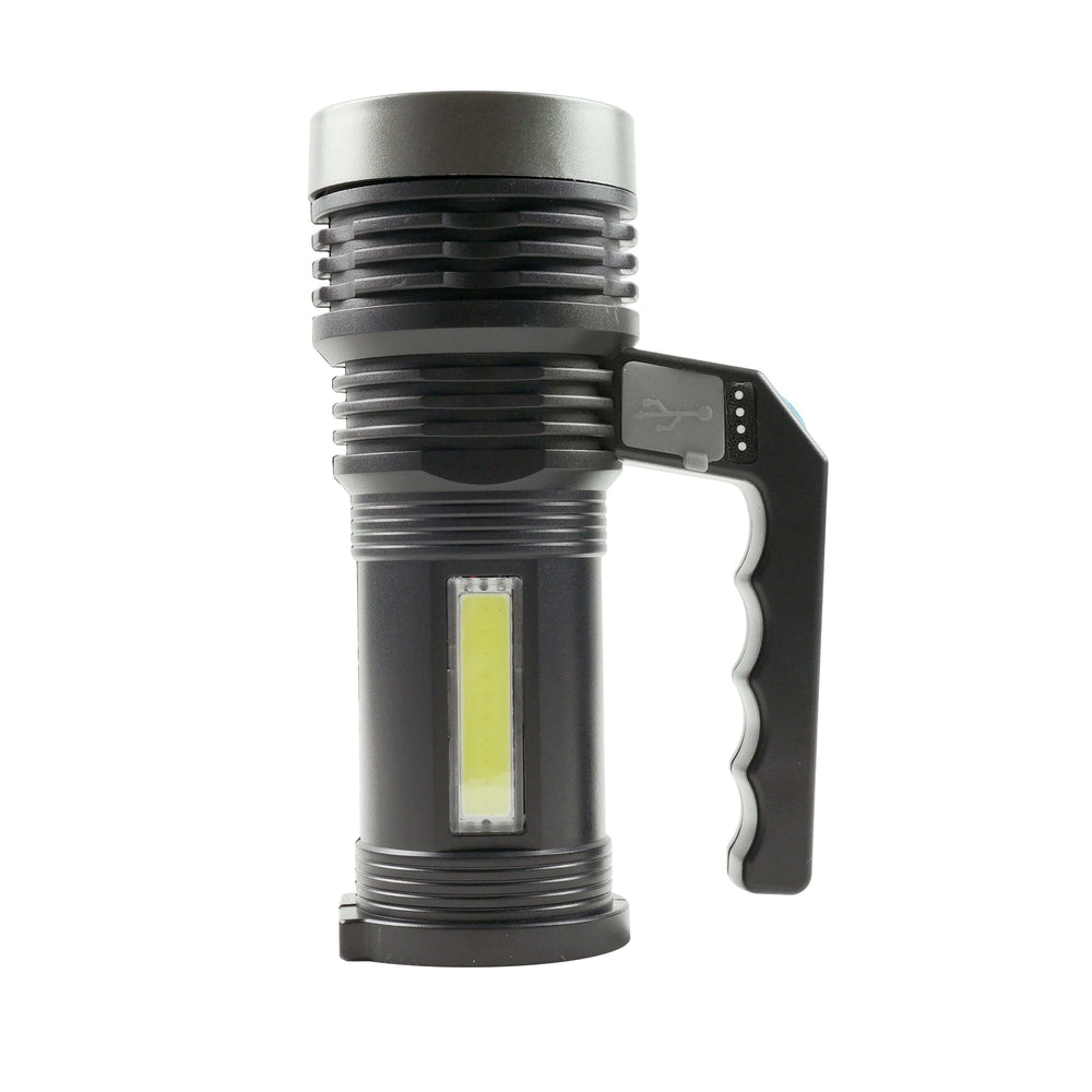 Technik håndholdt projektør C20 XPE+COB LED 300 lumen genopladelig 18650 batteri USB IPX2 Hvid