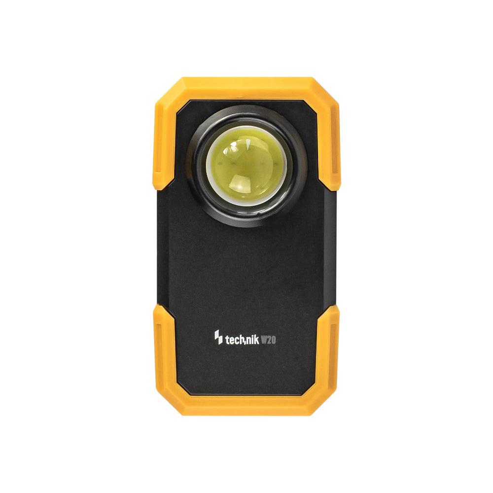 Technik LED lommelygte W20 COB 250 lumen, drevet af 3xAAA, Hvid plastkrop, IPX2 med magnet og clips