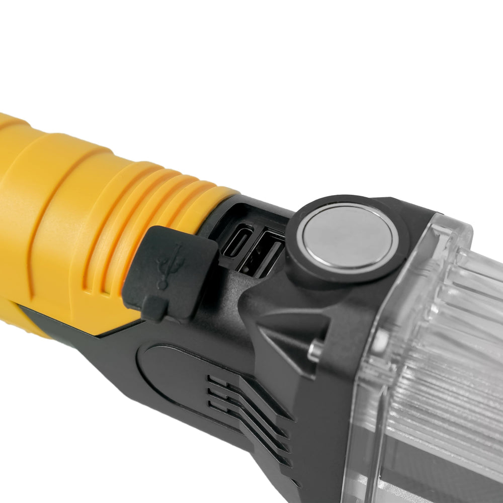 Technik LED Lommelygte W50 COB+XPG 1000 lumen Hvid IP55 med USB Type-C Genopladeligt Batteri og Powerbank