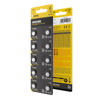 Technik Platinum AG11 LR58 362 1.5V alkalisk knapcelle batteripakke med 10 stk til ure og små elektroniske enheder