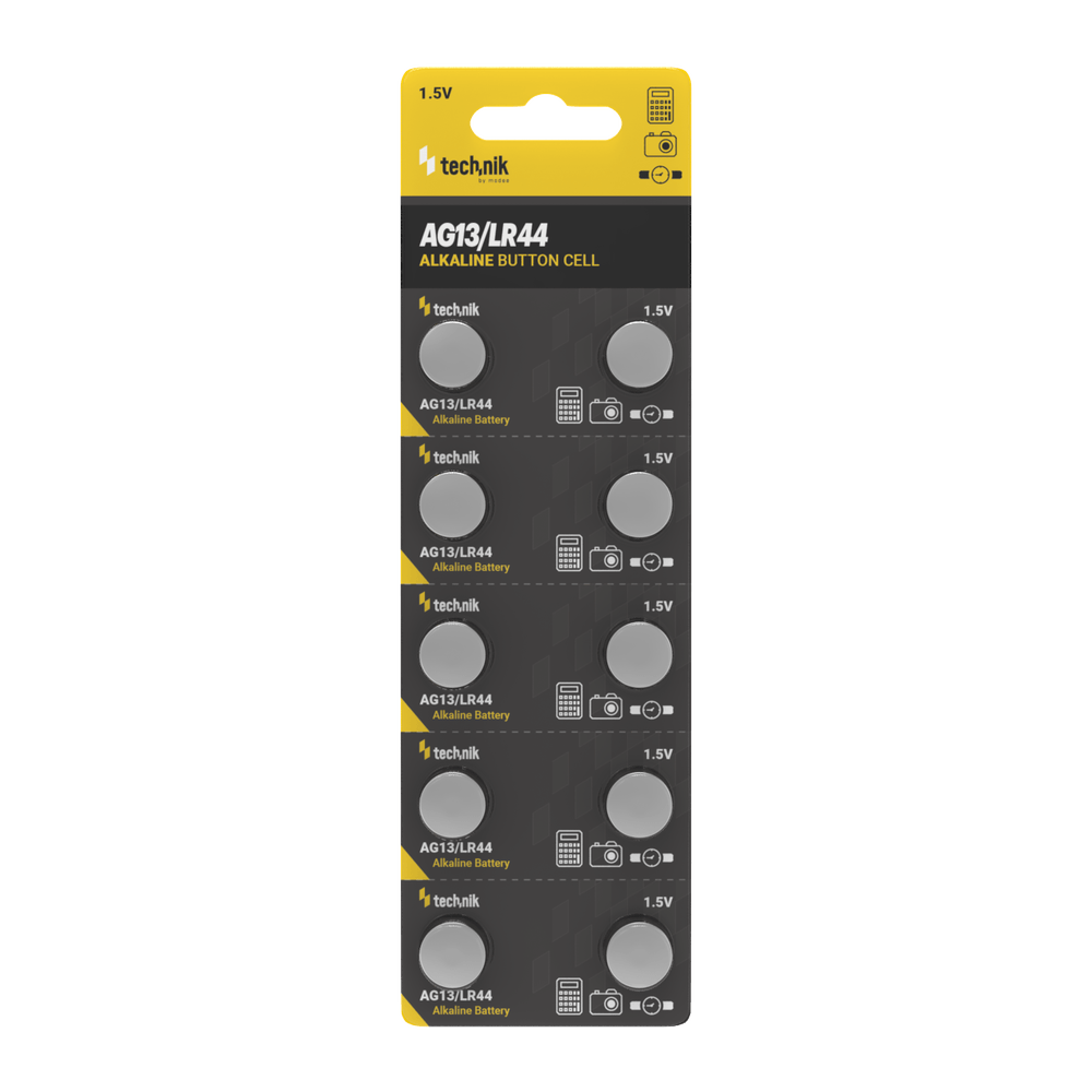 Technik Platinum Alkaline AG13 LR44 A76 357 Knapcellebatteri 1.5V 155mAh B10 Pakke med 10
