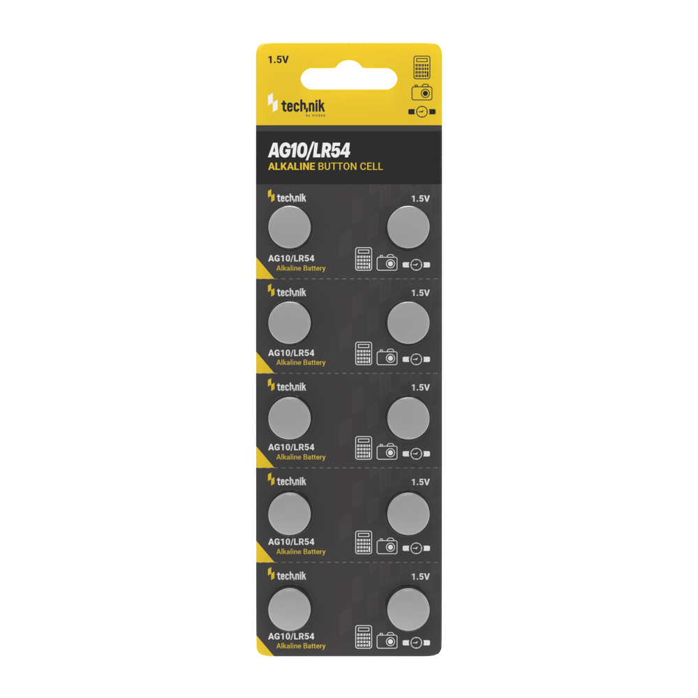Technik Platinum Alkaline Knapcelle AG10 LR54 189 389 1.5V B10 Pakke med 10 til pålidelige små enheder