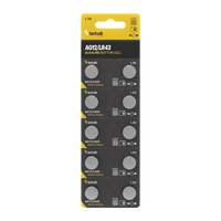 Technik Platinum Alkaline Knapcelle AG12 LR43 186 386 1.5V B10 pakke med 10 til ure og små enheder