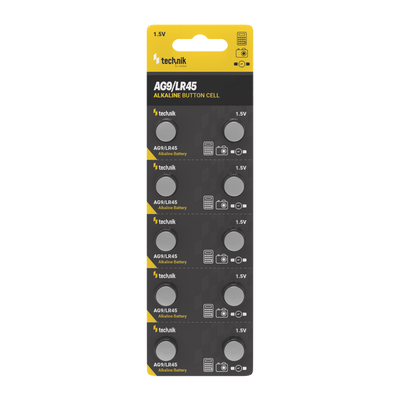 Technik Platinum alkalisk knapcelle AG9 LR45 394 1.5V 40mAh møntbatteri pakke med 10