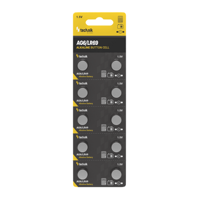 Technik Platinum knapcelle alkaline batterier 1.5V AG6 LR69 171 371 pakke med 10 til ure og elektronik