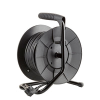 Technik Professional Cable Reel 25m 1.5mm² 16A with 4 EU Sockets and Switch Black