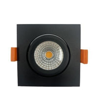 LED indbygningsspot sort firkantet 5W 500 lumen 2700K IP65 badeværelse egnet
