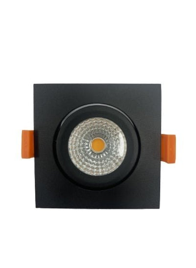 LED indbygningsspot sort firkantet 5W 500 lumen 2700K IP65 badeværelse egnet