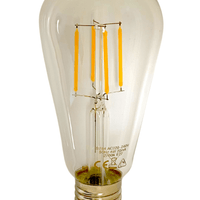 Lcb LED filament lampe st64 edison klart glas e27 4w 390 lumen 2700k varm hvid