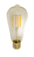 Lcb LED filament lampe st64 edison klart glas e27 4w 390 lumen 2700k varm hvid