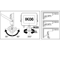 Ledvance LED Floodlight IP65 IK08 50W 4500 lumens 3000K Warm White Sensor Black Aluminium CE RoHS