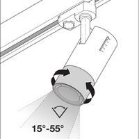 Ledvance LED Railspot D85 Black 25W 1500 lumens 15-55° 3000K IP20 Mechanical Zoom Dimmable Track Light CE RoHS