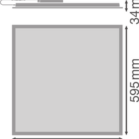 Tsong LED panel 33W 3000K 3630 lumen 60x60cm UGR<19 IP20 aluminium Hvid flimmerfri loftlampe