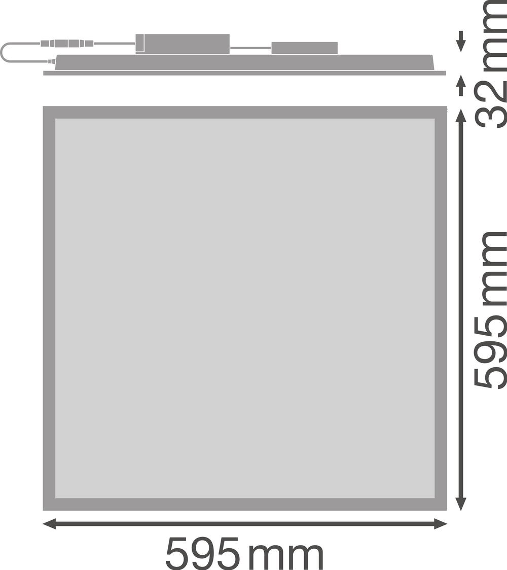 Tsong LED panel 33W 4320 lumen 4000K 230V IP20 CRI 80 aluminium hvid 60x60cm comfort serie
