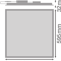 Tsong LED panel 33W 4320 lumen 4000K 230V IP20 CRI 80 aluminium hvid 60x60cm comfort serie