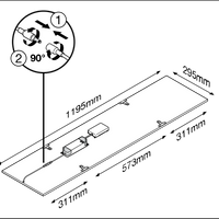 Tsong LED panel lys 33W 3000K 4320 lumen 120x30cm UGR<19 IP20 aluminium hvid flimmerfri