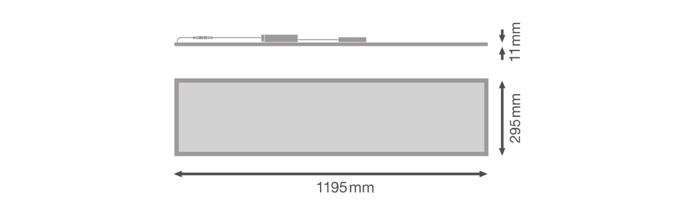 Tsong LED panel lys 33W 3000K 4320 lumen 120x30cm UGR<19 IP20 aluminium hvid flimmerfri