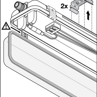 Tsong LED rørarmatur 120cm IP65 vandtæt til dobbelt LED rør, aluminium mat guld finish