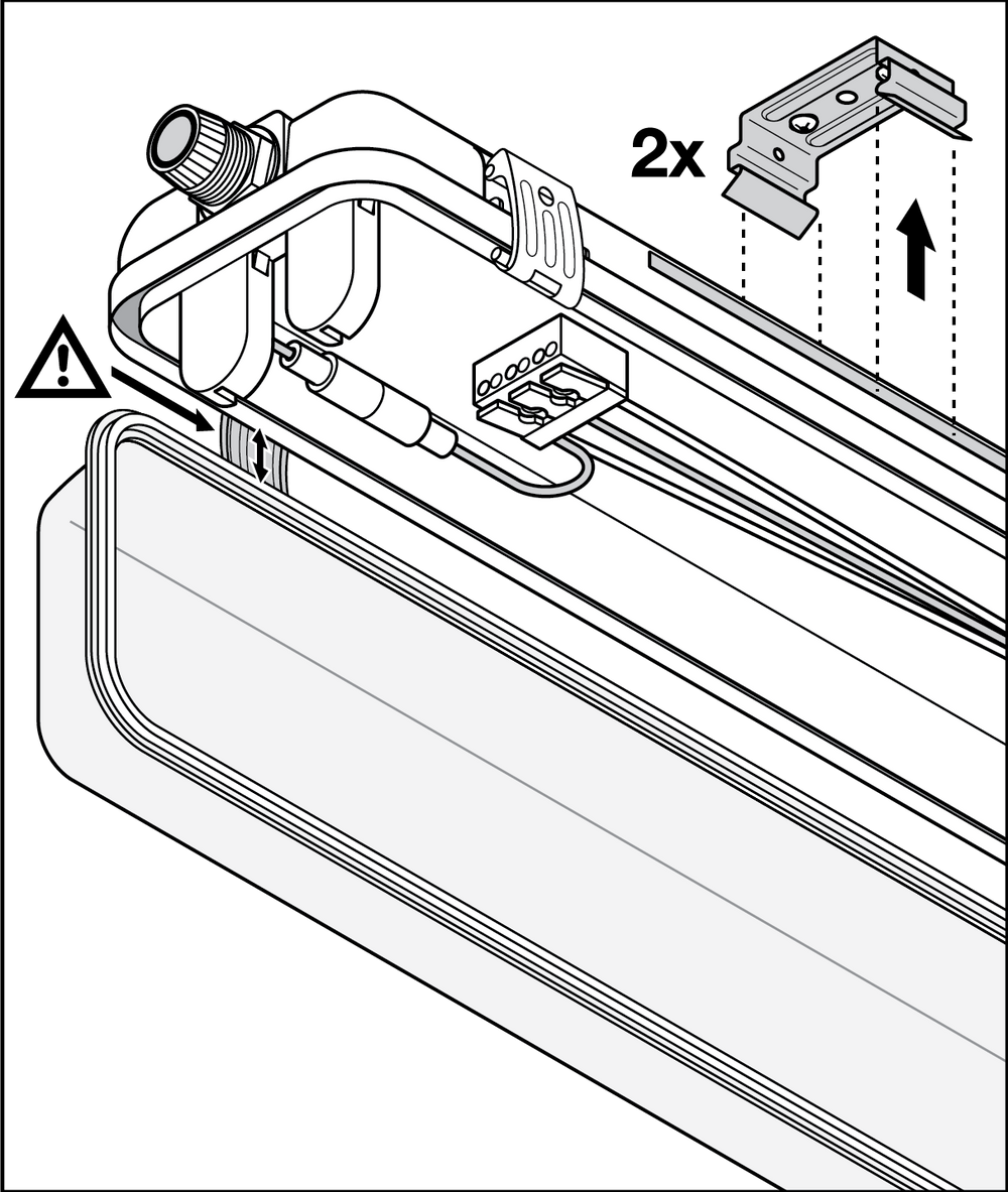 Ledvance LED Tube Fixture 120cm, IP65 Waterproof Housing, 220-240V, Matte Gold Aluminum, for Single LED Tube