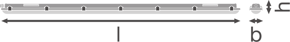 Value LED vandtæt armatur 50W 4000K 6000 lumen 150cm IP65 kold hvid