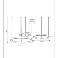 Lucide VIDAL LED pendellampe 78 cm sort 120W 2700K dæmpbar