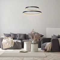 Lucide VIDAL LED pendant light Ø78cm dimmable 92W 2700K Black modern hanging lamp