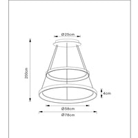 Lucide VIDAL LED pendellampe Ø78cm dæmpbar 92W 2700K Sort moderne hængelampe