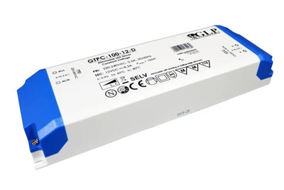 glp led strømforsyningsadapter dæmpbar 12v 100w 8.33a med ip20 og 80 cri