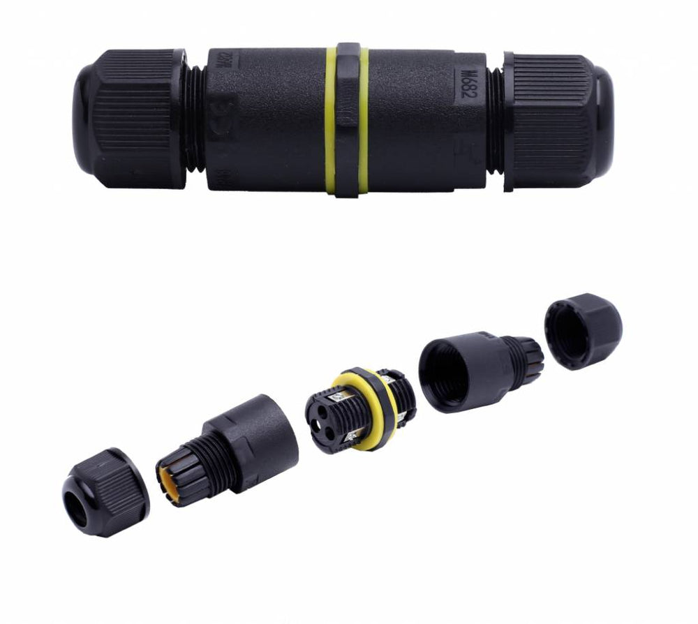 LCB vandtæt 3-polet kabelsamlemuffe til 0.5-1mm² 220-240V, IP68 udendørs, CE RoHS certificeret
