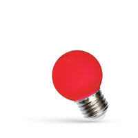 Spectrum LED G45 lampe rød E27 230V 1W - energibesparende stemningsbelysning, 17000t levetid, 270° strålingsvinkel