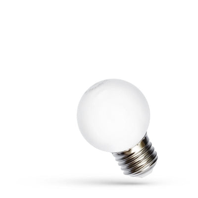 Spectrum LED Ball G45 E27 RGB Lamp, 230V, 1W, 260° Angle, Long Lifespan, 400 Lumens, Non-Dimmable, Indoor Use