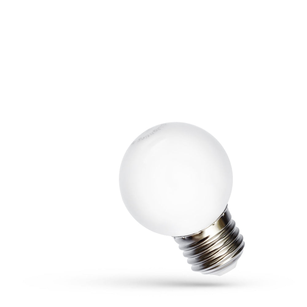 Spectrum LED Ball G45 E27 RGB Lamp, 230V, 1W, 260° Angle, Long Lifespan, 400 Lumens, Non-Dimmable, Indoor Use