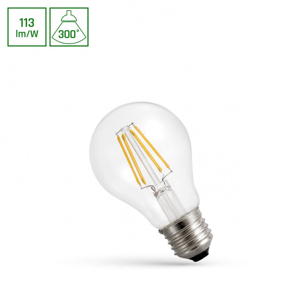 spectrum led gls A60 E27 230V 4W warm white 2700K filament look, 450 lumen, IP20, 300 degree beam angle
