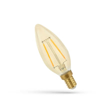 Spectrum LED candle C35 E14 230V 2W warm white 2400K with wide 300° beam angle and 260 lumens for atmospheric interior lighting