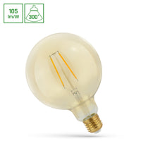 Spectrum LED bulb g125 E27 230V 2W 2400K warm white for atmospheric lighting 230 lumens retro design