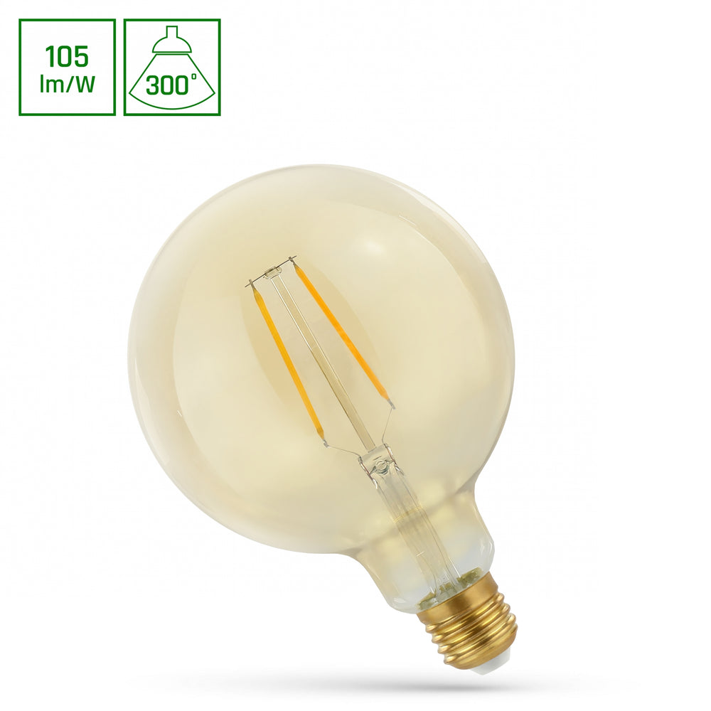 Spectrum LED bulb g125 E27 230V 2W 2400K warm white for atmospheric lighting 230 lumens retro design