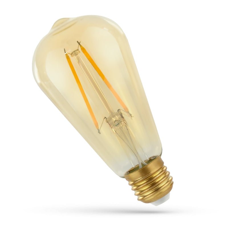 Spectrum LED lamp E27 2W with 240 lumen and 2400K warm white light, 300° beam angle, retro design, 17000 hours lifespan