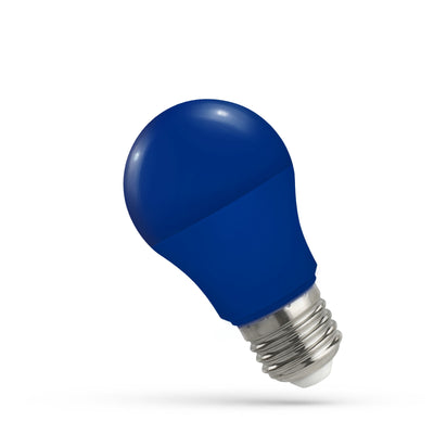 Spectrum LED GLS A50 E27 5W lamp in blue light with 230V, 270° beam angle, 400 lumens and IP20 rating