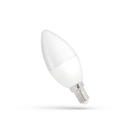 Spectrum LED candle lamp C37 6W E14 230V cold white 6000K dimmable 520 lumens, 160 degrees light beam, 2-year warranty