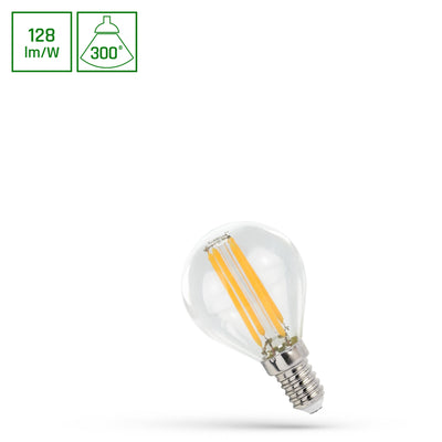 Spectrum LED lamp e14 4000K neutral white 700 lumens, clear P45 bulb, non-dimmable, 300° beam angle 5.5W