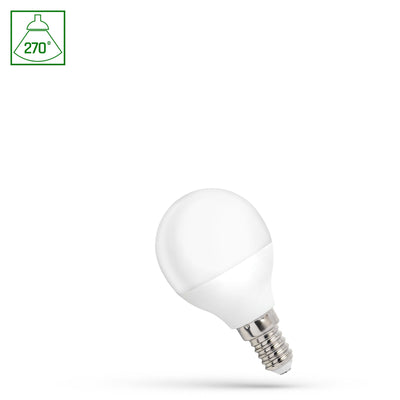 Spektrum LED G45 lampe E14 1W 230V 4000K neutral med 90 lumen og 270° strålevinkel