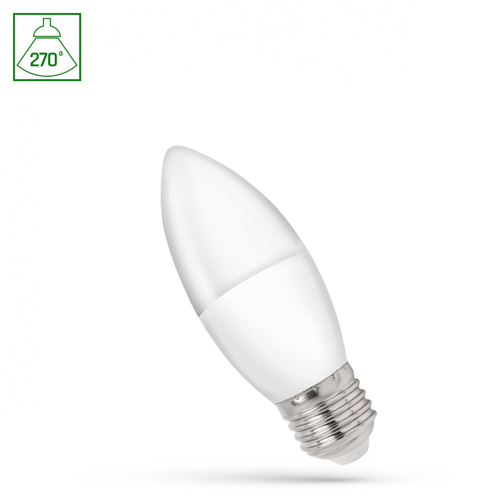Spectrum LED kertepære C37 E27 230V 1W, 4000K, 90 lumen, NW lys, 270° vinkel, IP20, lang levetid, energieffektiv