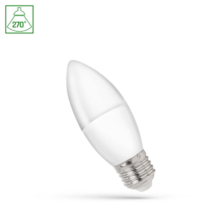 Spectrum LED kertepære C37 E27 230V 1W, 4000K, 90 lumen, NW lys, 270° vinkel, IP20, lang levetid, energieffektiv