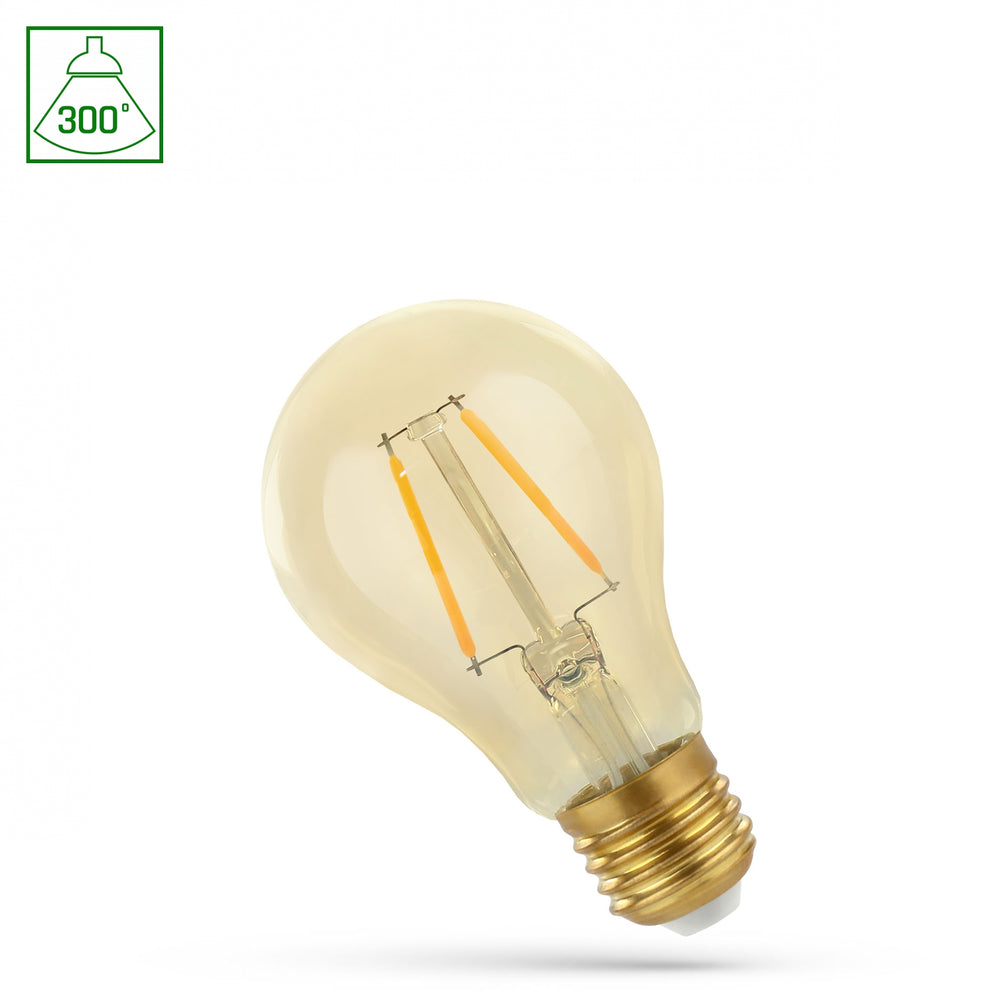 Spectrum LED GLS Bulb E27 4.9W 230V 2400K Warm White COG Filament 490 lumens 300° Retrofit