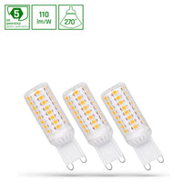 Spectrum LED G9 230V 4W kold hvid dæmpbar med 6000K og 440 lumen, 270° strålingsvinkel, 2 års garanti, 3-pack